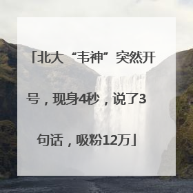 北大“韦神”突然开号，现身4秒，说了3句话，吸粉12万
