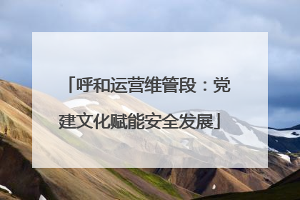 呼和运营维管段：党建文化赋能安全发展