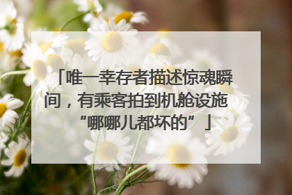 唯一幸存者描述惊魂瞬间，有乘客拍到机舱设施“哪哪儿都坏的”