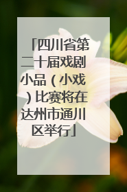 四川省第二十届戏剧小品（小戏）比赛将在达州市通川区举行