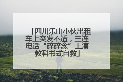 四川乐山小伙出租车上突发不适，三连电话“碎碎念”上演教科书式自救