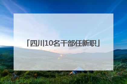 四川10名干部任新职