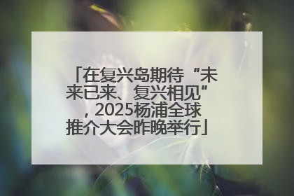 在复兴岛期待“未来已来、复兴相见”，2025杨浦全球推介大会昨晚举行