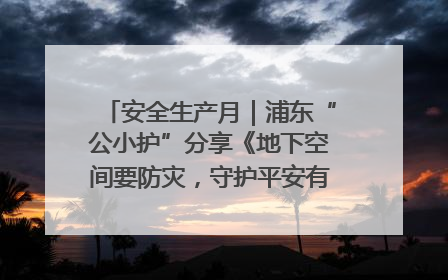 安全生产月｜浦东“公小护”分享《地下空间要防灾，守护平安有我在》安全谣