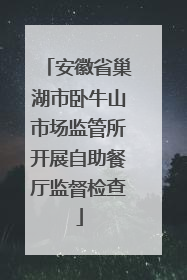 安徽省巢湖市卧牛山市场监管所开展自助餐厅监督检查