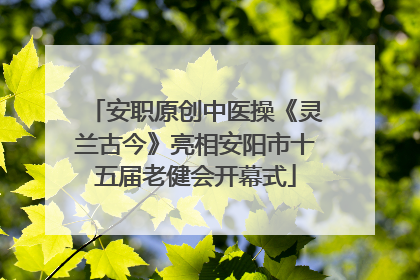 安职原创中医操《灵兰古今》亮相安阳市十五届老健会开幕式
