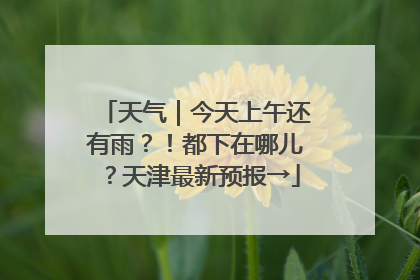 天气｜今天上午还有雨？！都下在哪儿？天津最新预报→