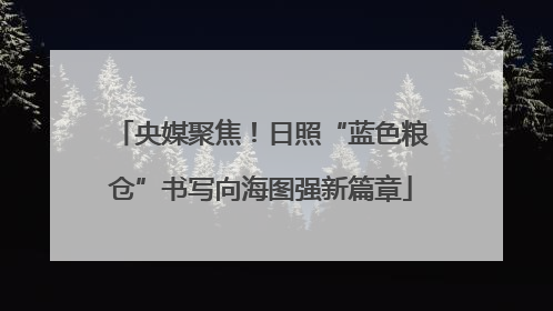 央媒聚焦！日照“蓝色粮仓”书写向海图强新篇章