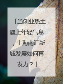 当创业热土遇上年轻气息，上海南汇新城发展如何再发力？