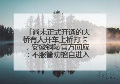 尚未正式开通的大桥有人开车上桥打卡，安徽铜陵官方回应：不服管劝擅自进入，已采取措施