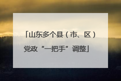 山东多个县（市、区）党政“一把手”调整