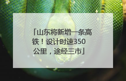 山东将新增一条高铁！设计时速350公里，途经三市