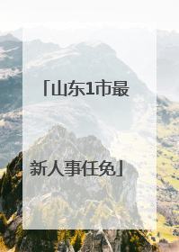 山东1市最新人事任免