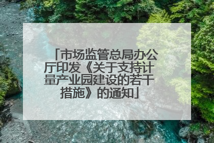市场监管总局办公厅印发《关于支持计量产业园建设的若干措施》的通知