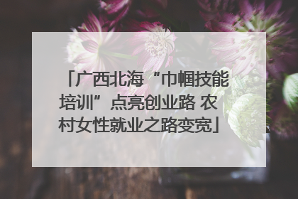 广西北海“巾帼技能培训”点亮创业路 农村女性就业之路变宽
