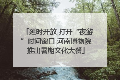 延时开放 打开“夜游”时间窗口 河南博物院推出暑期文化大餐