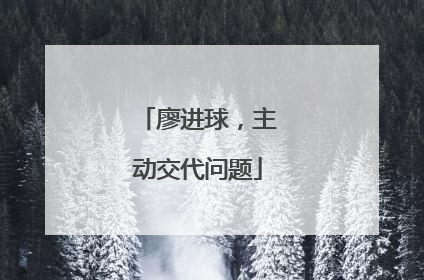 廖进球，主动交代问题