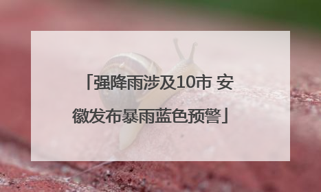 强降雨涉及10市 安徽发布暴雨蓝色预警