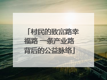 村民的致富路幸福路 一条产业路背后的公益脉络