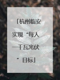 杭州临安实现“每人一千瓦光伏”目标