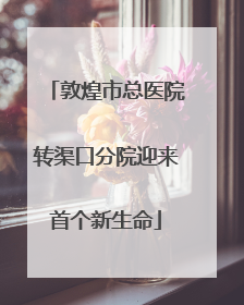 敦煌市总医院转渠口分院迎来首个新生命