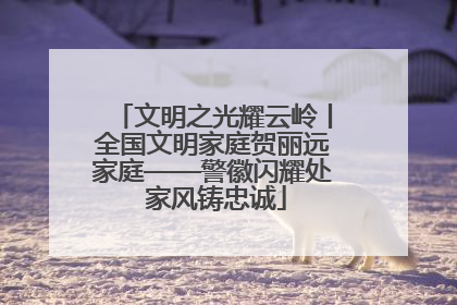 文明之光耀云岭丨全国文明家庭贺丽远家庭——警徽闪耀处 家风铸忠诚
