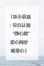 新乡获嘉：党员认领“微心愿” 爱心圆梦暖童心