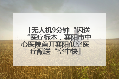 无人机9分钟“闪送“医疗标本，襄阳市中心医院首开襄阳低空医疗配送“空中快