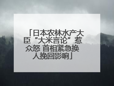 日本农林水产大臣“大米言论”惹众怒 首相紧急换人挽回影响