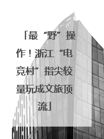 最“野”操作！浙江“电竞村”指尖较量玩成文旅顶流