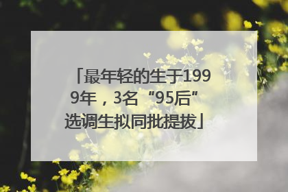 最年轻的生于1999年，3名“95后”选调生拟同批提拔