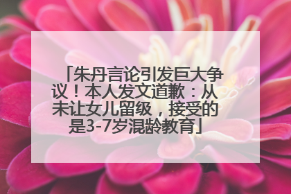 朱丹言论引发巨大争议！本人发文道歉：从未让女儿留级，接受的是3-7岁混龄教育