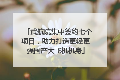 武航院集中签约七个项目，助力打造更轻更强国产大飞机机身