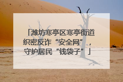 潍坊寒亭区寒亭街道织密反诈“安全网”，守护居民“钱袋子”
