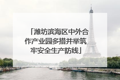 潍坊滨海区中外合作产业园多措并举筑牢安全生产防线
