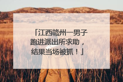 江西赣州一男子跑进派出所求助，结果当场被抓！