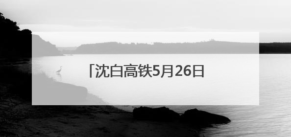 沈白高铁5月26日将进入联调联试阶段