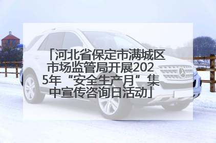 河北省保定市满城区市场监管局开展2025年“安全生产月”集中宣传咨询日活动