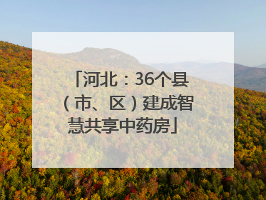 河北：36个县（市、区）建成智慧共享中药房