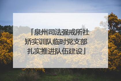 泉州司法强戒所社矫实训队临时党支部扎实推进队伍建设