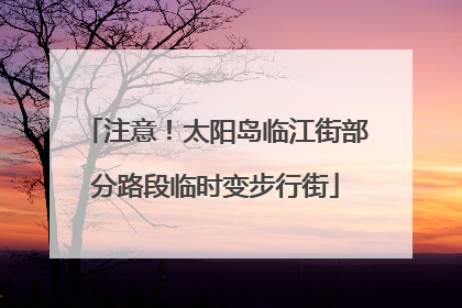 注意！太阳岛临江街部分路段临时变步行街