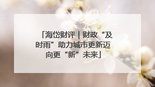 海岱财评｜财政“及时雨”助力城市更新迈向更“新”未来