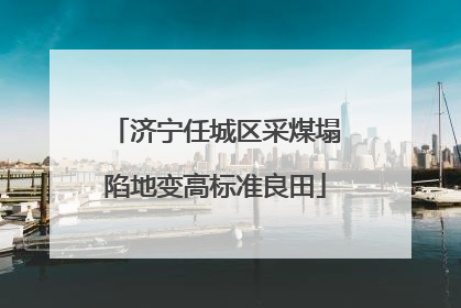 济宁任城区采煤塌陷地变高标准良田