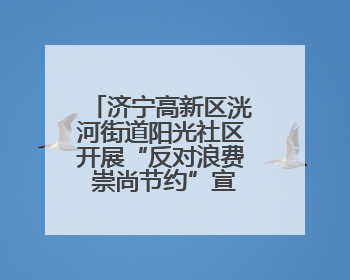 济宁高新区洸河街道阳光社区开展“反对浪费 崇尚节约”宣传活动