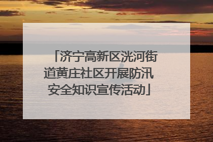 济宁高新区洸河街道黄庄社区开展防汛安全知识宣传活动