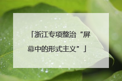浙江专项整治“屏幕中的形式主义”