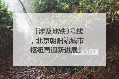 涉及地铁3号线，北京朝阳站城市枢纽再迎新进展