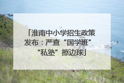 淮南中小学招生政策发布：严查“国学班”“私塾”擦边球
