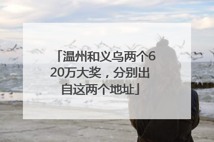 温州和义乌两个620万大奖，分别出自这两个地址