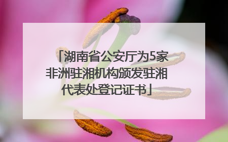 湖南省公安厅为5家非洲驻湘机构颁发驻湘代表处登记证书